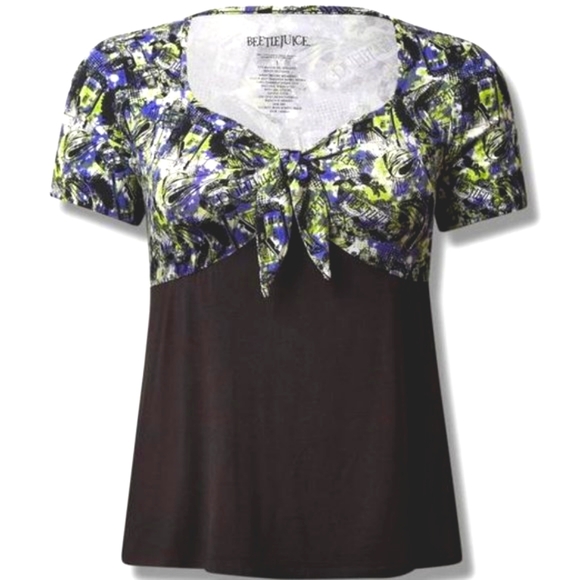 ❤️NWT VINTAGE TORRID TOP - BEETLEJUICE MANSION SUPER SOFT SHIRT TEE HALLOWEEN - Picture 8 of 11